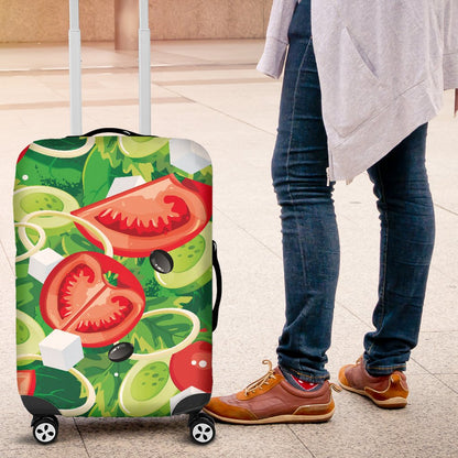 Vegan Salad Themed Design Print Luggage Cover Protector
