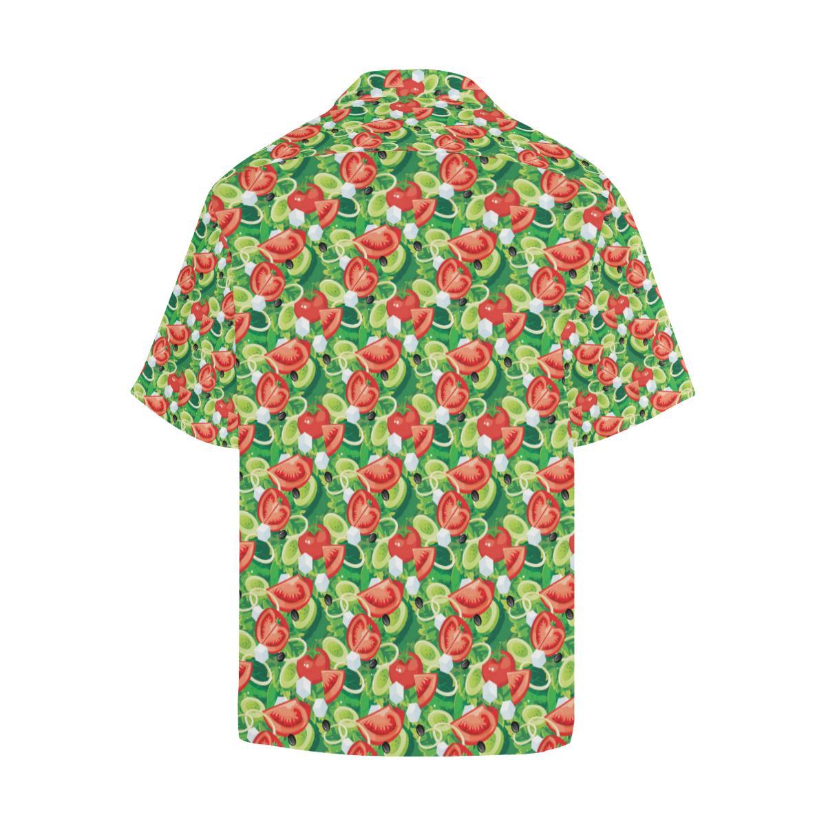 Vegan Salad Themed Design Print Men Aloha Hawaiian Shirt