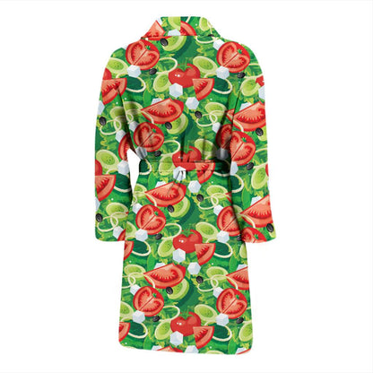 Vegan Salad Themed Design Print Men Bath Robe-JTAMIGO.COM