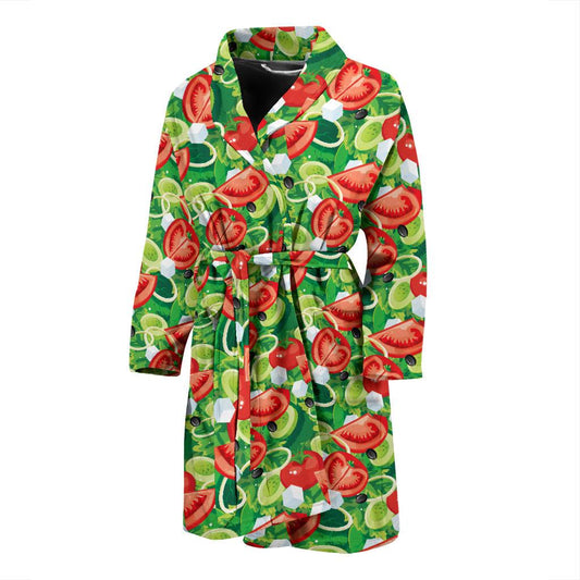 Vegan Salad Themed Design Print Men Bath Robe-JTAMIGO.COM