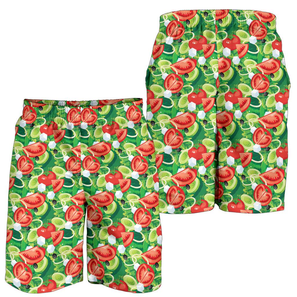 Vegan Salad Themed Design Print Mens Shorts-JTAMIGO.COM