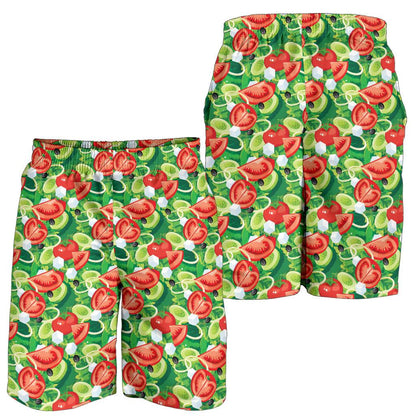 Vegan Salad Themed Design Print Mens Shorts-JTAMIGO.COM