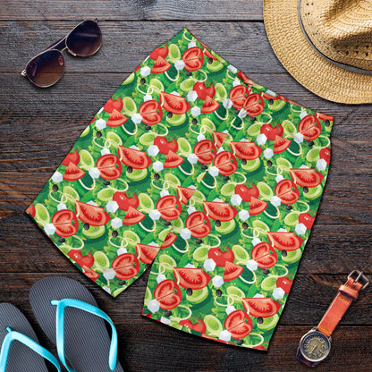 Vegan Salad Themed Design Print Mens Shorts-JTAMIGO.COM