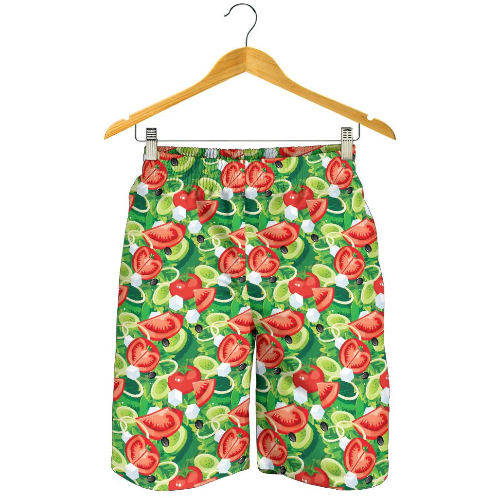 Vegan Salad Themed Design Print Mens Shorts-JTAMIGO.COM