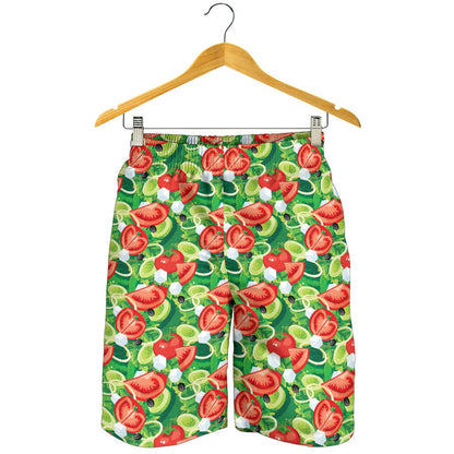 Vegan Salad Themed Design Print Mens Shorts-JTAMIGO.COM