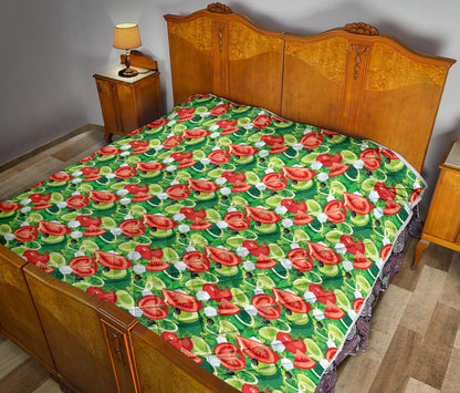 Vegan Salad Themed Design Print Premium Quilt-JTAMIGO.COM