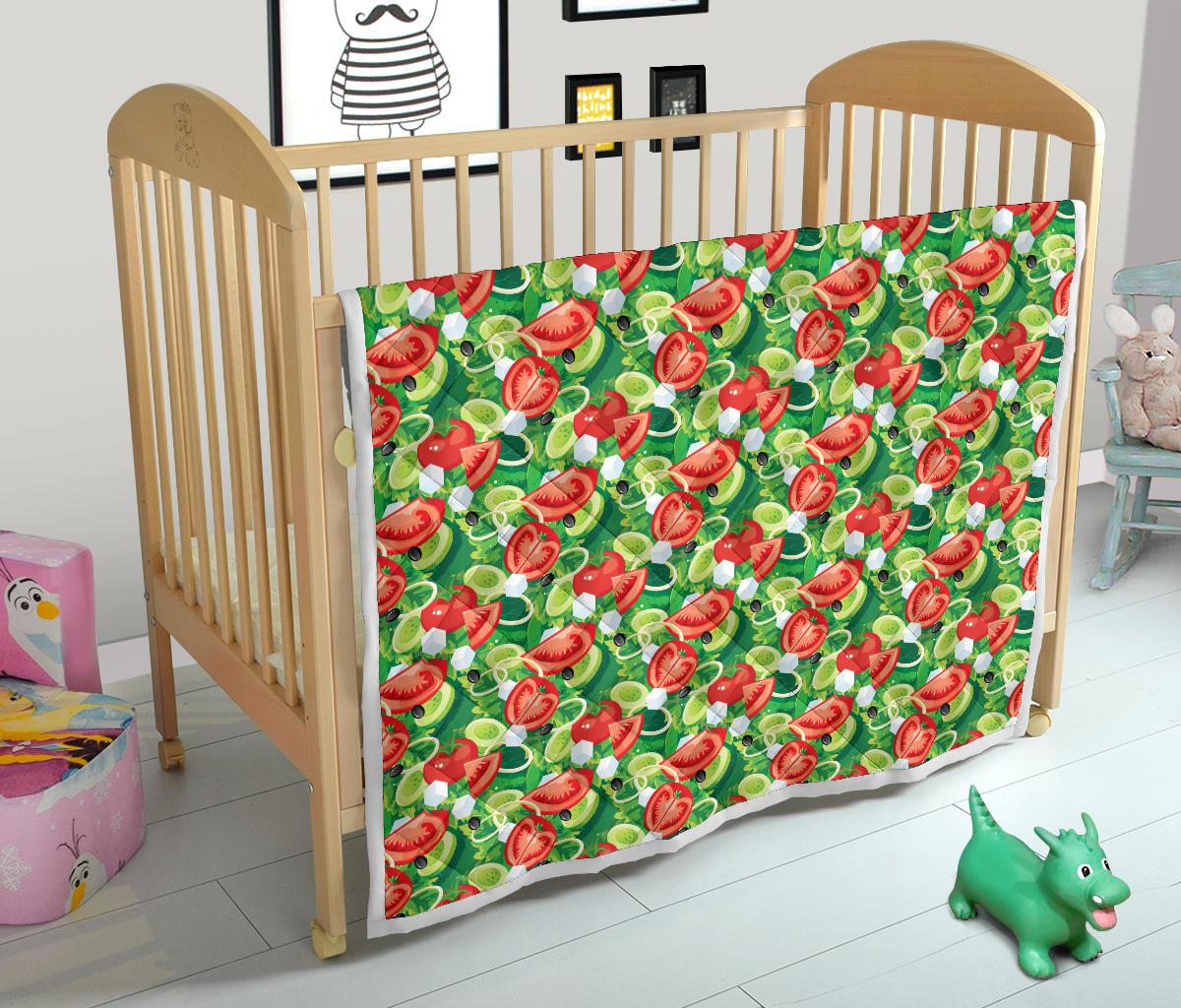 Vegan Salad Themed Design Print Premium Quilt-JTAMIGO.COM