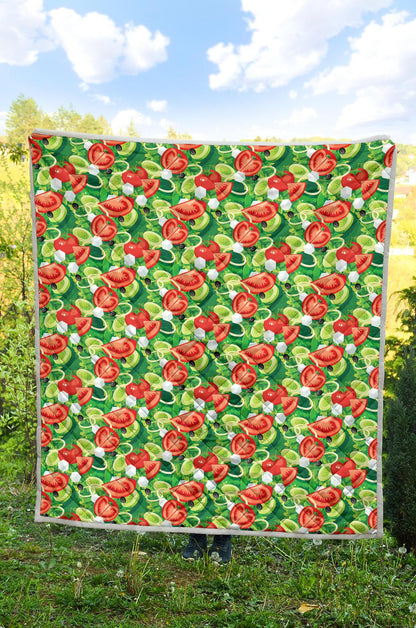 Vegan Salad Themed Design Print Premium Quilt-JTAMIGO.COM
