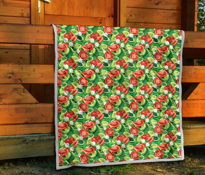 Vegan Salad Themed Design Print Premium Quilt-JTAMIGO.COM