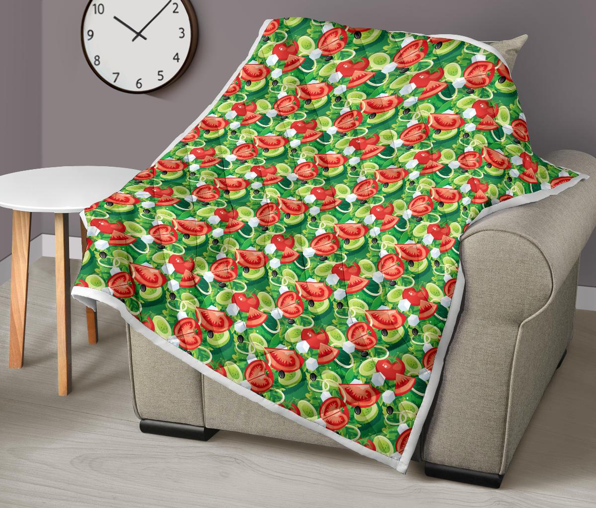 Vegan Salad Themed Design Print Premium Quilt-JTAMIGO.COM