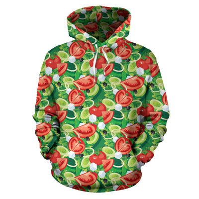 Vegan Salad Themed Design Print Pullover Hoodie