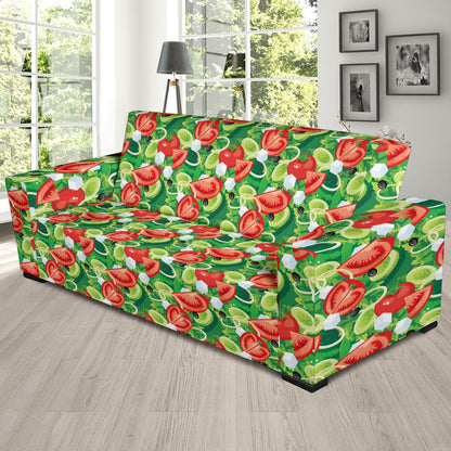 Vegan Salad Themed Design Print Sofa Slipcover-JTAMIGO.COM