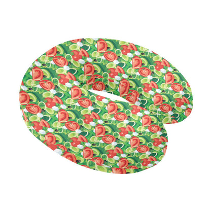 Vegan Salad Themed Design Print U-Shaped Travel Neck Pillow-JTAMIGO.COM