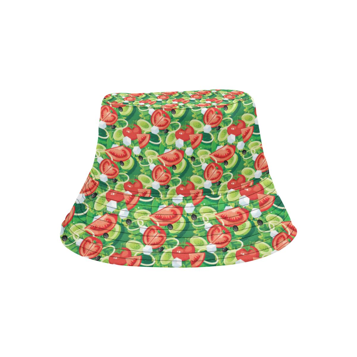 Vegan Salad Themed Design Print Unisex Bucket Hat
