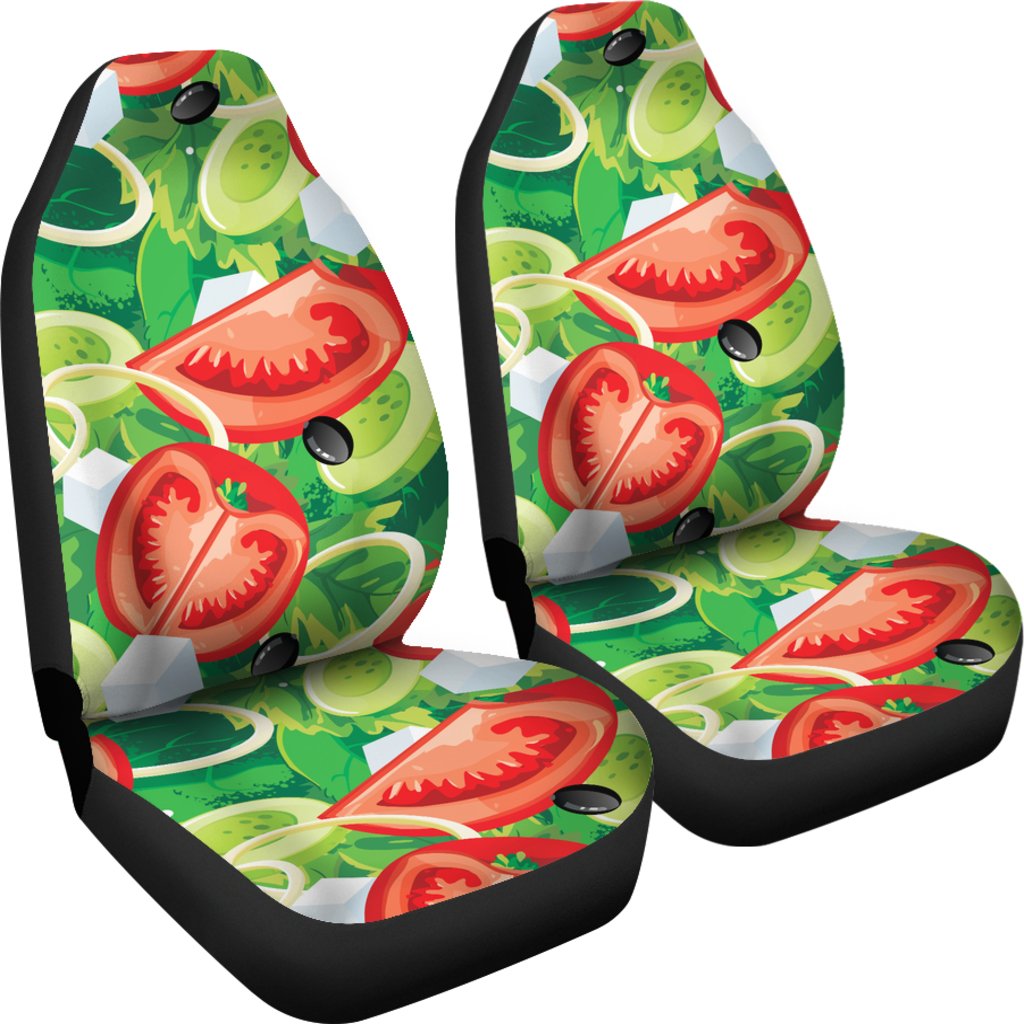 Vegan Salad Themed Design Print Universal Fit Car Seat Covers