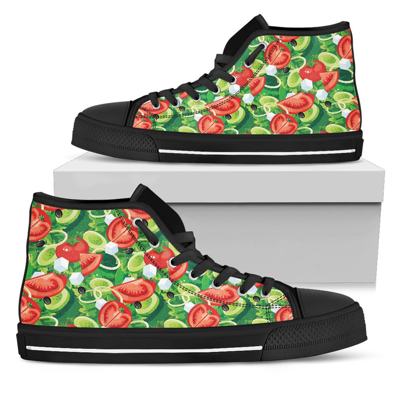 Vegan Salad Themed Design Print Women High Top Shoes