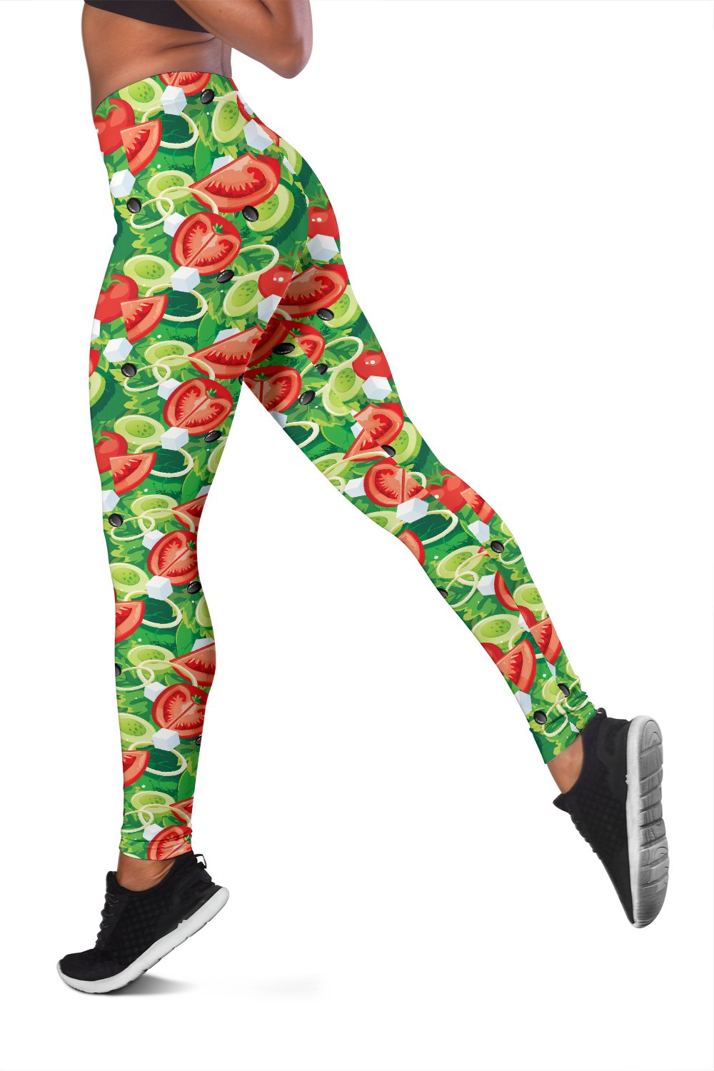 Vegan Salad Themed Design Print Women Leggings