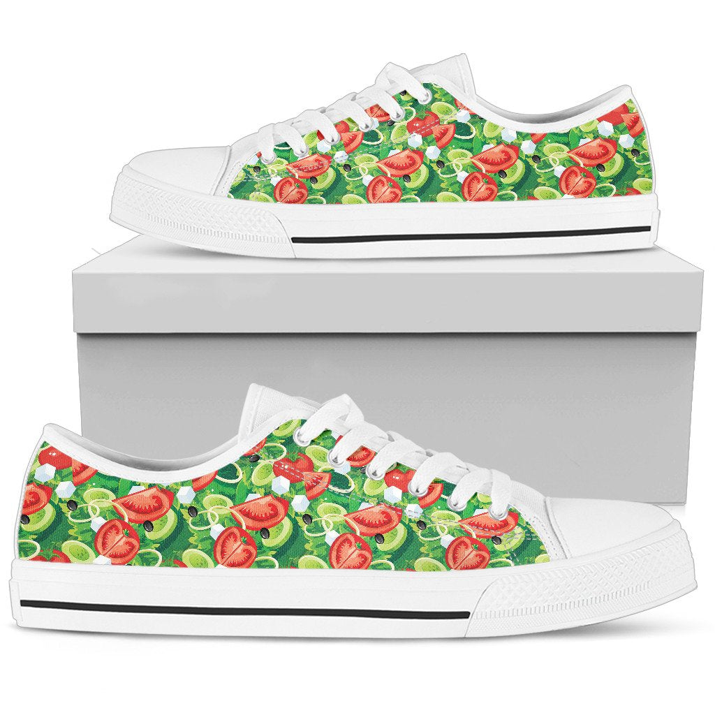 Vegan Salad Themed Design Print Women Low Top Shoes-JTAMIGO.COM