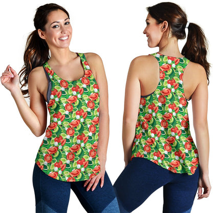 Vegan Salad Themed Design Print Women Racerback Tank Top