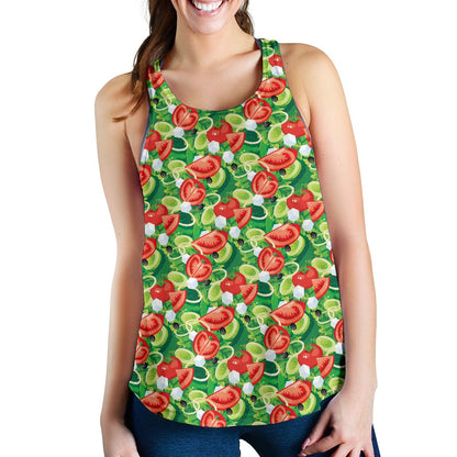 Vegan Salad Themed Design Print Women Racerback Tank Top