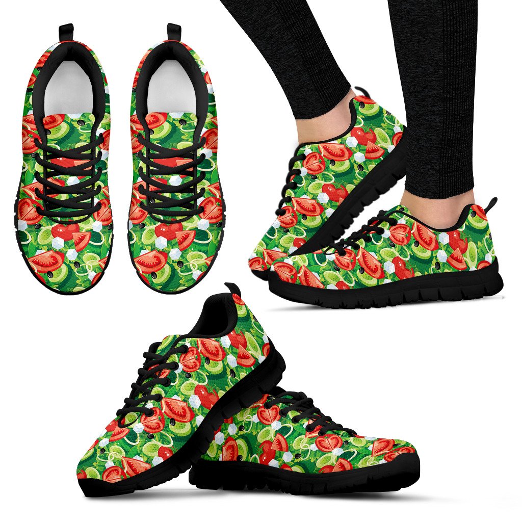 Vegan Salad Themed Design Print Women Sneakers Shoes