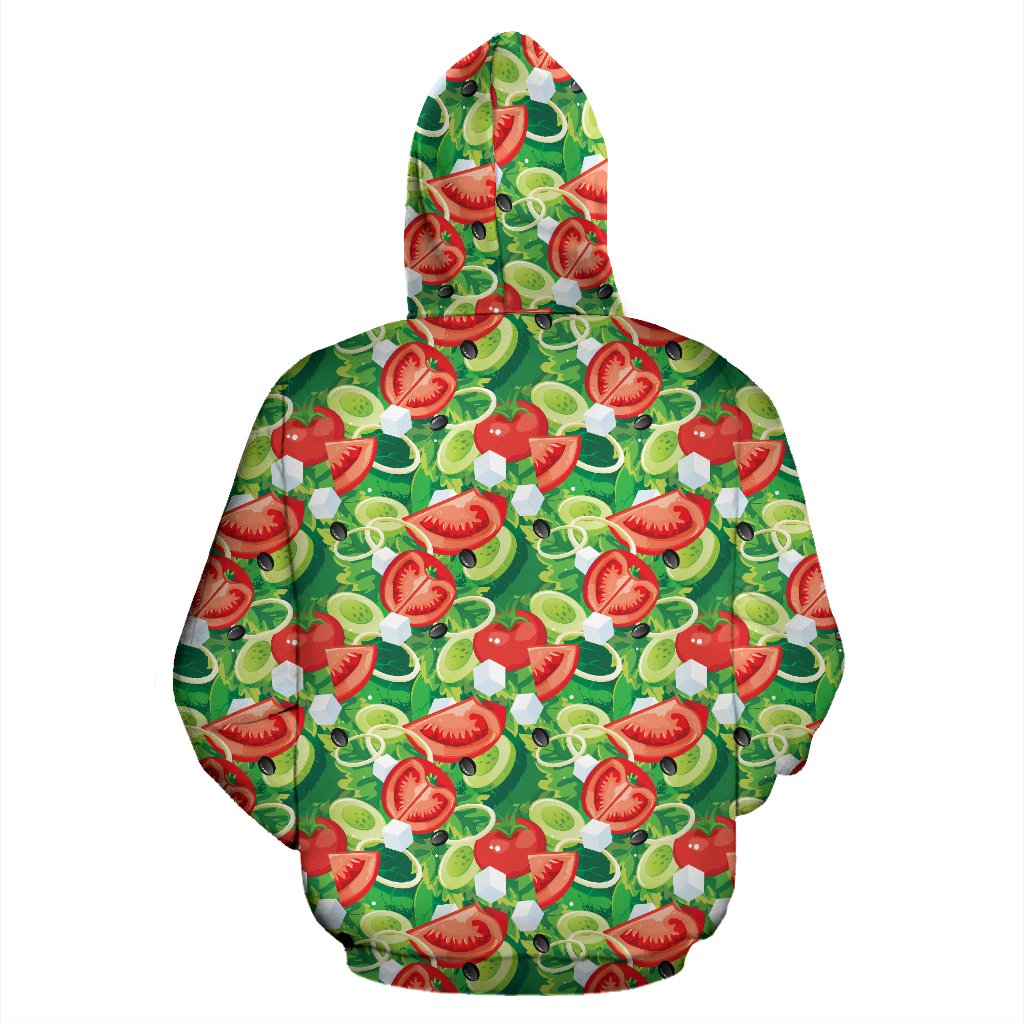 Vegan Salad Themed Design Print Zip Up Hoodie