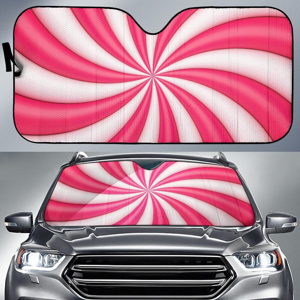 Vortex Twist Swirl Candy Print Car Sun Shade For Windshield