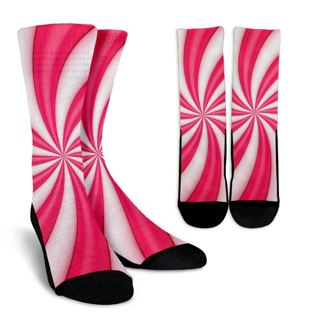 Vortex Twist Swirl Candy Print Crew Socks