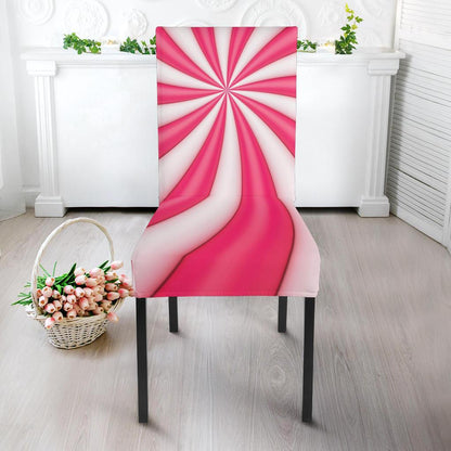 Vortex Twist Swirl Candy Print Dining Chair Slipcover-JTAMIGO.COM