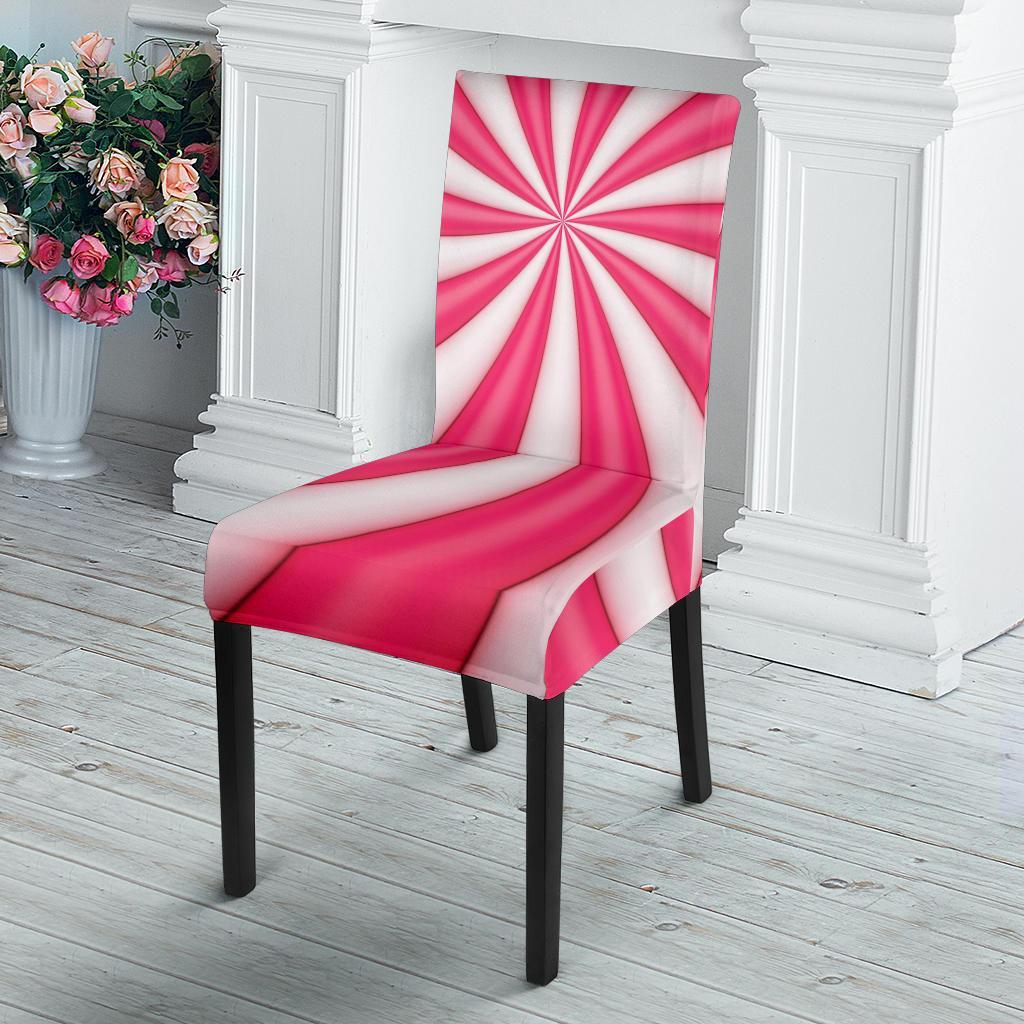 Vortex Twist Swirl Candy Print Dining Chair Slipcover-JTAMIGO.COM