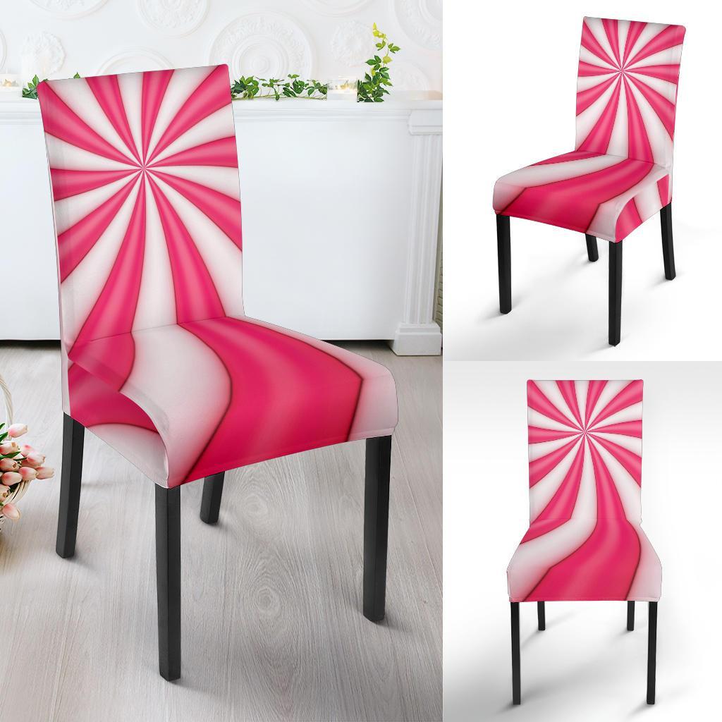Vortex Twist Swirl Candy Print Dining Chair Slipcover-JTAMIGO.COM