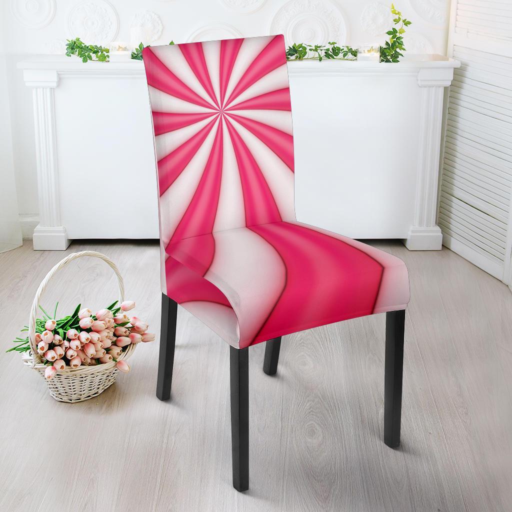 Vortex Twist Swirl Candy Print Dining Chair Slipcover-JTAMIGO.COM