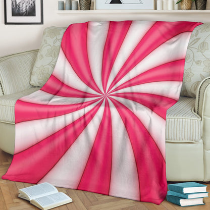 Vortex Twist Swirl Candy Print Fleece Blanket