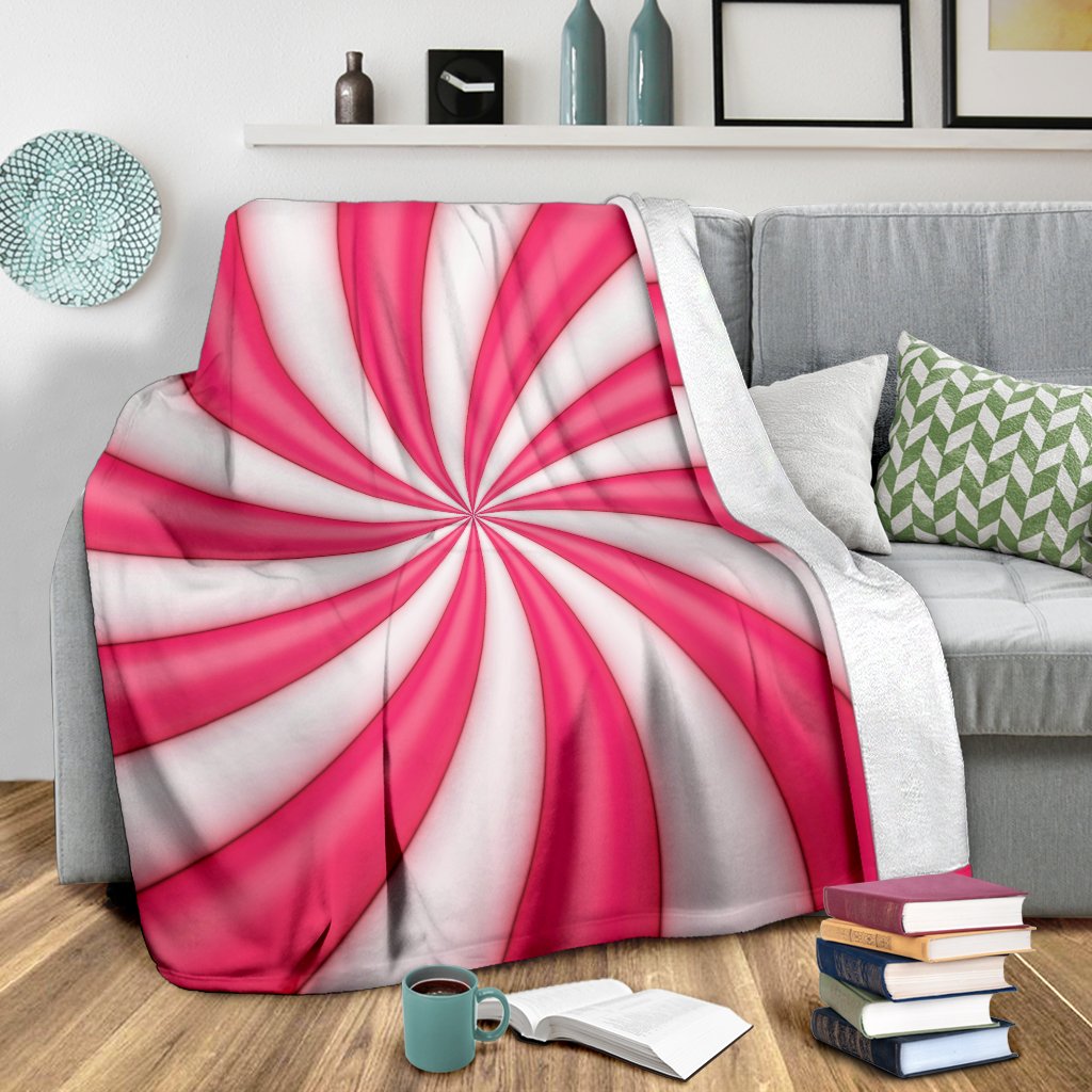Vortex Twist Swirl Candy Print Fleece Blanket