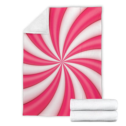Vortex Twist Swirl Candy Print Fleece Blanket