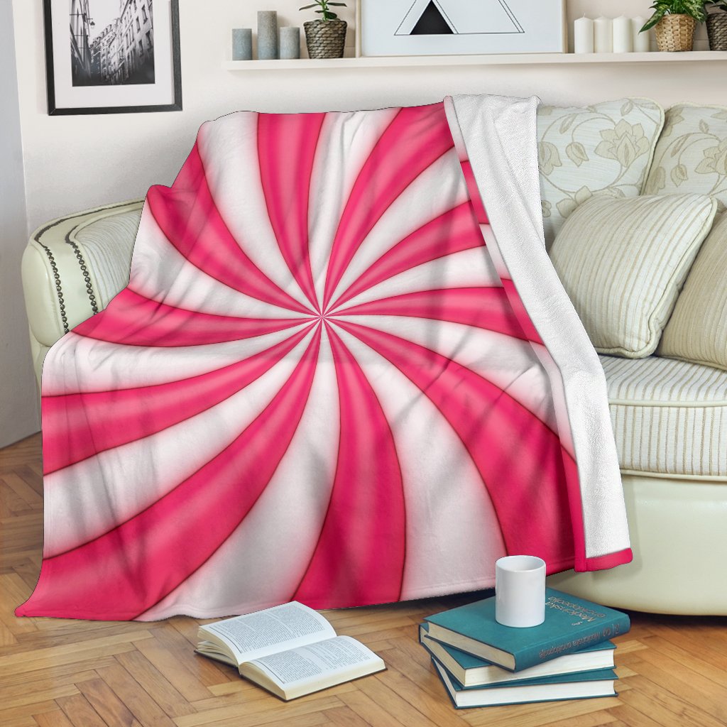 Vortex Twist Swirl Candy Print Fleece Blanket