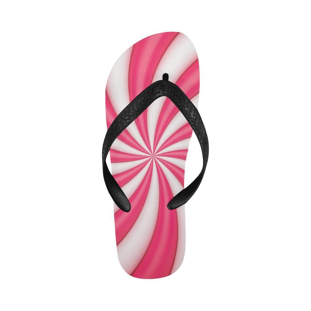 Vortex Twist Swirl Candy Print Flip Flops-JTAMIGO.COM