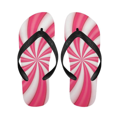 Vortex Twist Swirl Candy Print Flip Flops-JTAMIGO.COM