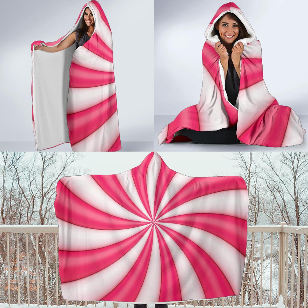 Vortex Twist Swirl Candy Print Hooded Blanket-JTAMIGO.COM