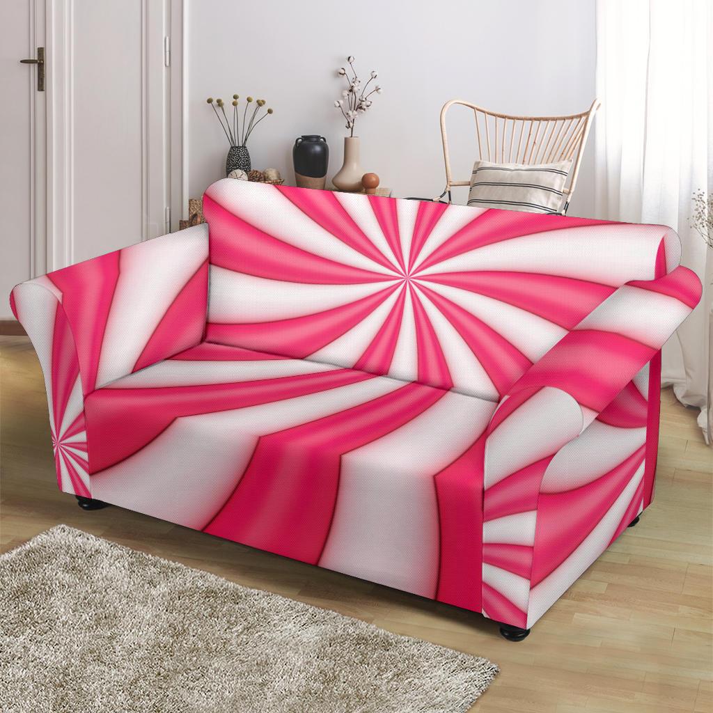 Vortex Twist Swirl Candy Print Loveseat Slipcover-JTAMIGO.COM