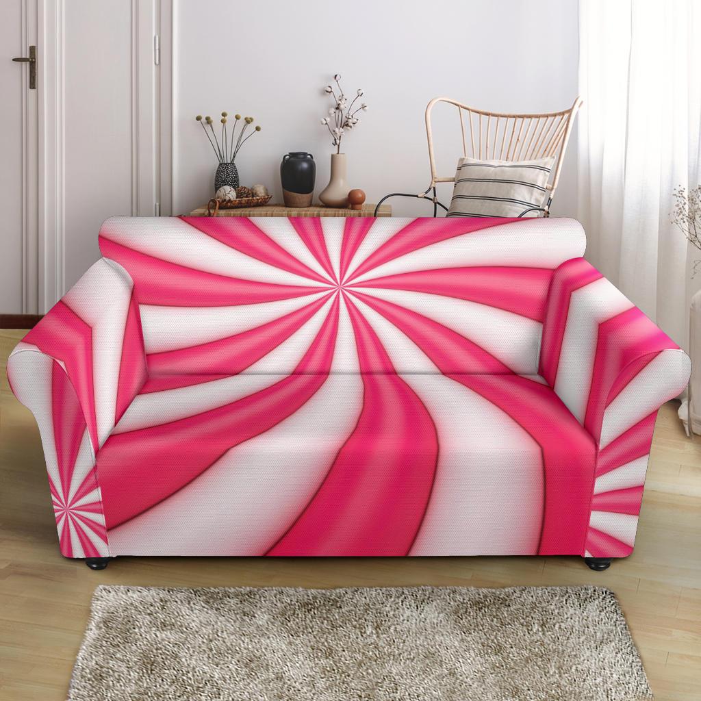 Vortex Twist Swirl Candy Print Loveseat Slipcover-JTAMIGO.COM