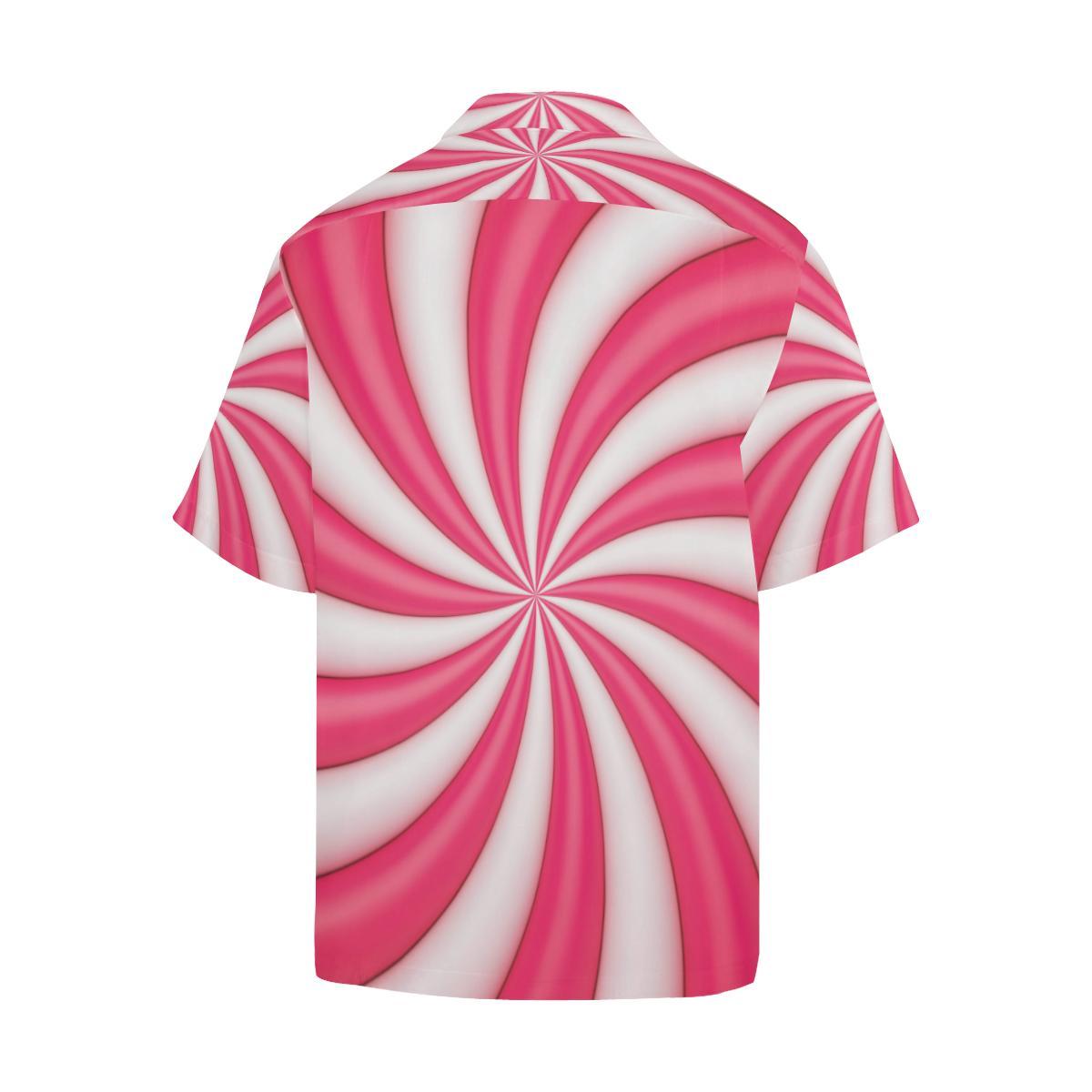 Vortex Twist Swirl Candy Print Men Aloha Hawaiian Shirt