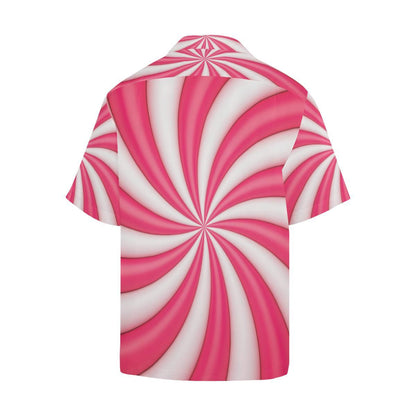 Vortex Twist Swirl Candy Print Men Aloha Hawaiian Shirt