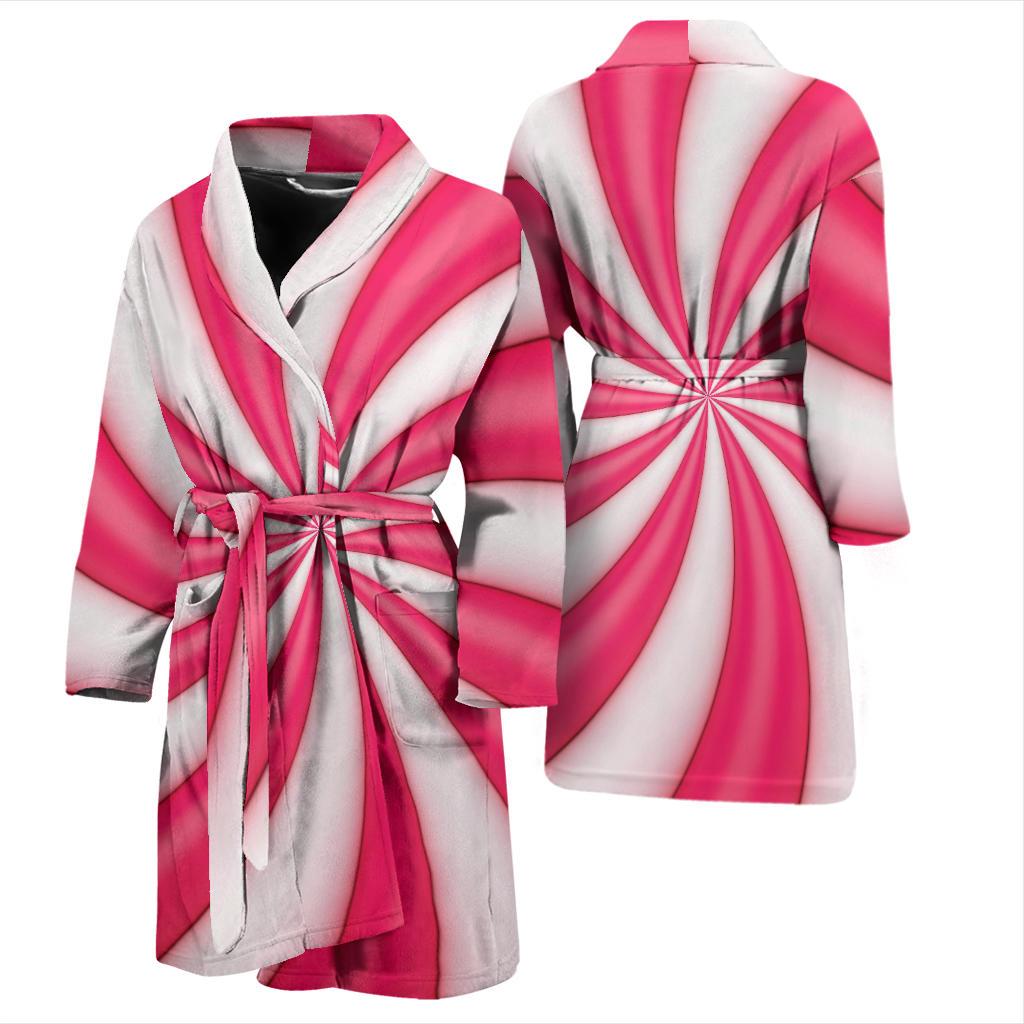 Vortex Twist Swirl Candy Print Men Bath Robe-JTAMIGO.COM