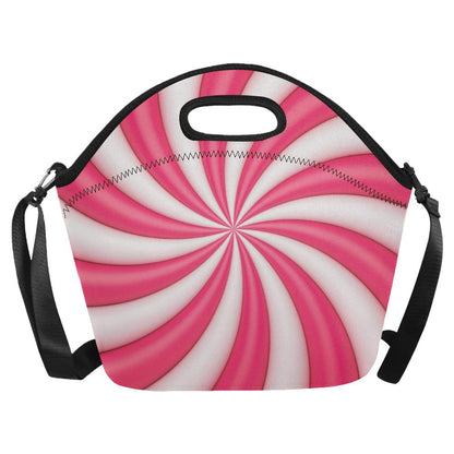 Vortex Twist Swirl Candy Print Neoprene Lunch Bag (Model 1669)(Large)-JTAMIGO.COM