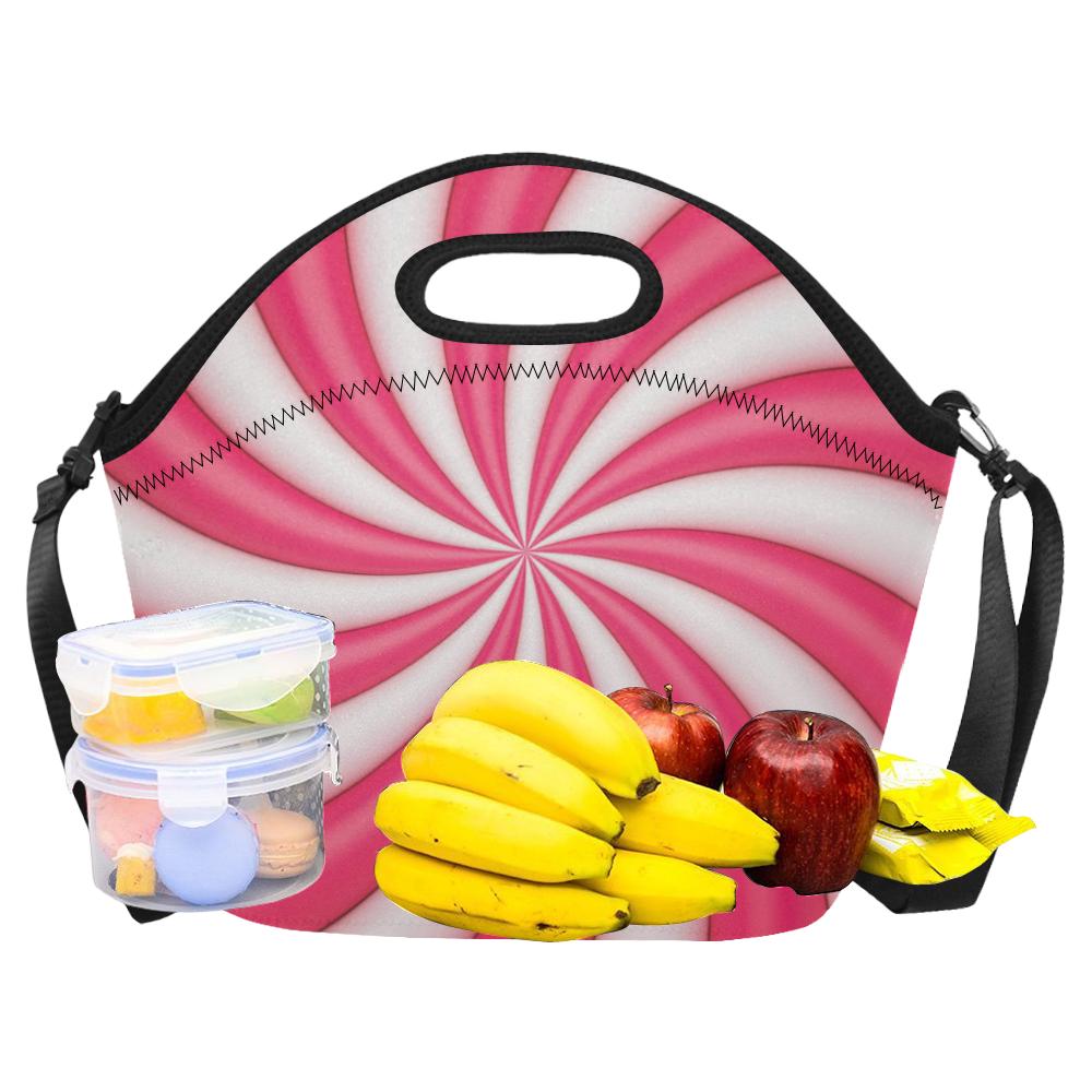 Vortex Twist Swirl Candy Print Neoprene Lunch Bag (Model 1669)(Large)-JTAMIGO.COM