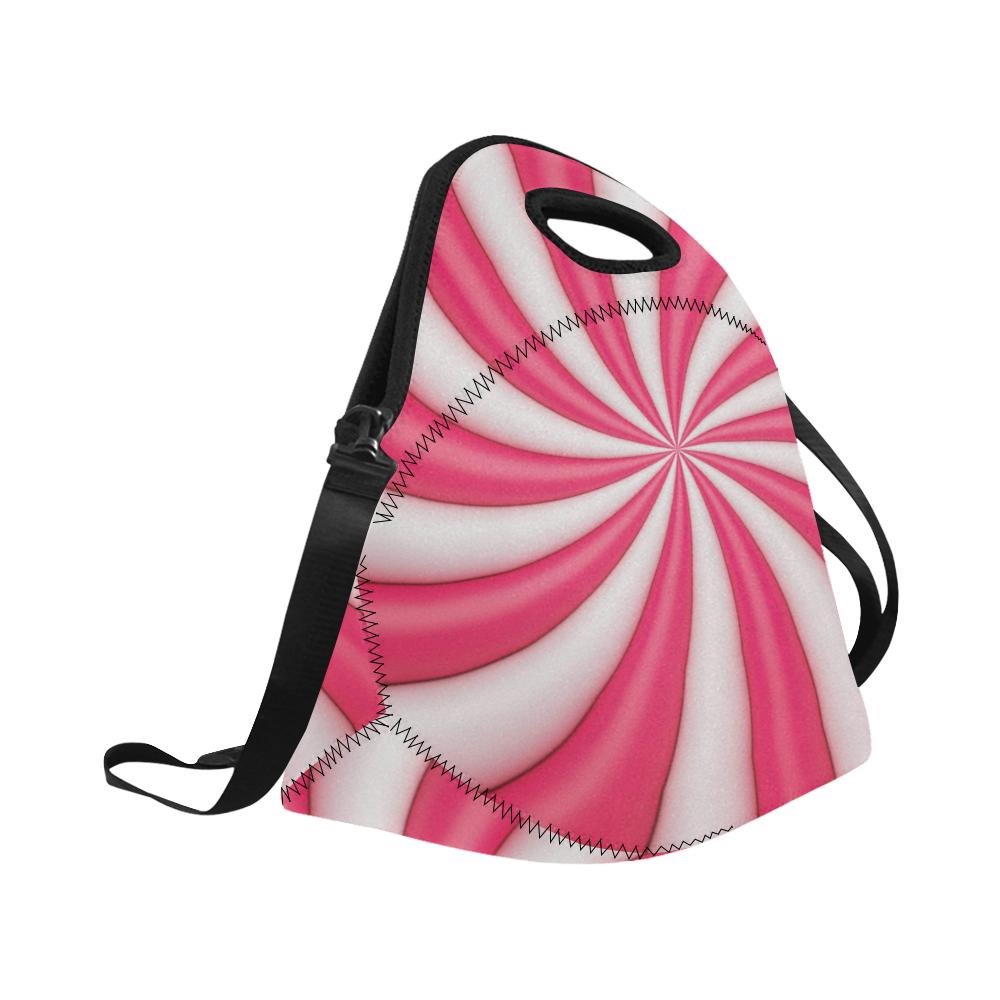 Vortex Twist Swirl Candy Print Neoprene Lunch Bag (Model 1669)(Large)-JTAMIGO.COM