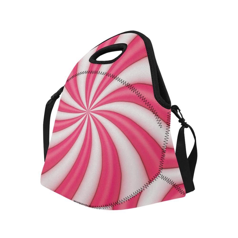 Vortex Twist Swirl Candy Print Neoprene Lunch Bag (Model 1669)(Large)-JTAMIGO.COM