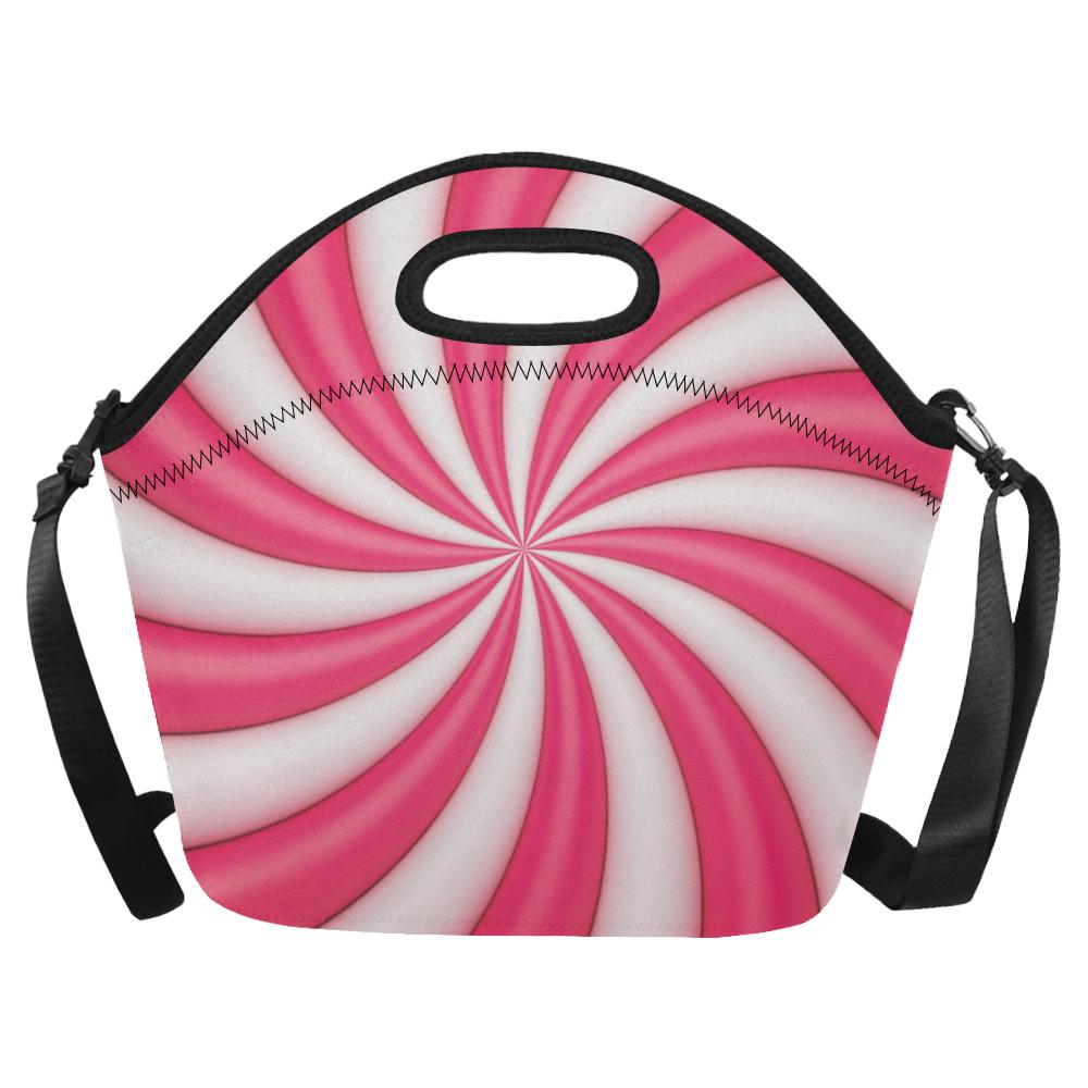 Vortex Twist Swirl Candy Print Neoprene Lunch Bag (Model 1669)(Large)-JTAMIGO.COM