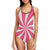 Vortex Twist Swirl Candy Print One Piece Swimsuit-JTAMIGO.COM